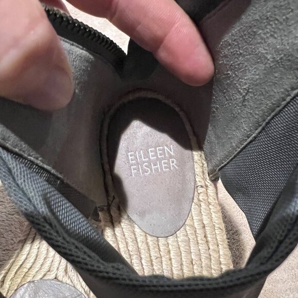 EILEEN FISHER COY JUTE INSOLE ESPADRILLES SKIMMER FLAT PEWTER WOMENS SIZE 6.5 - Picture 7 of 13